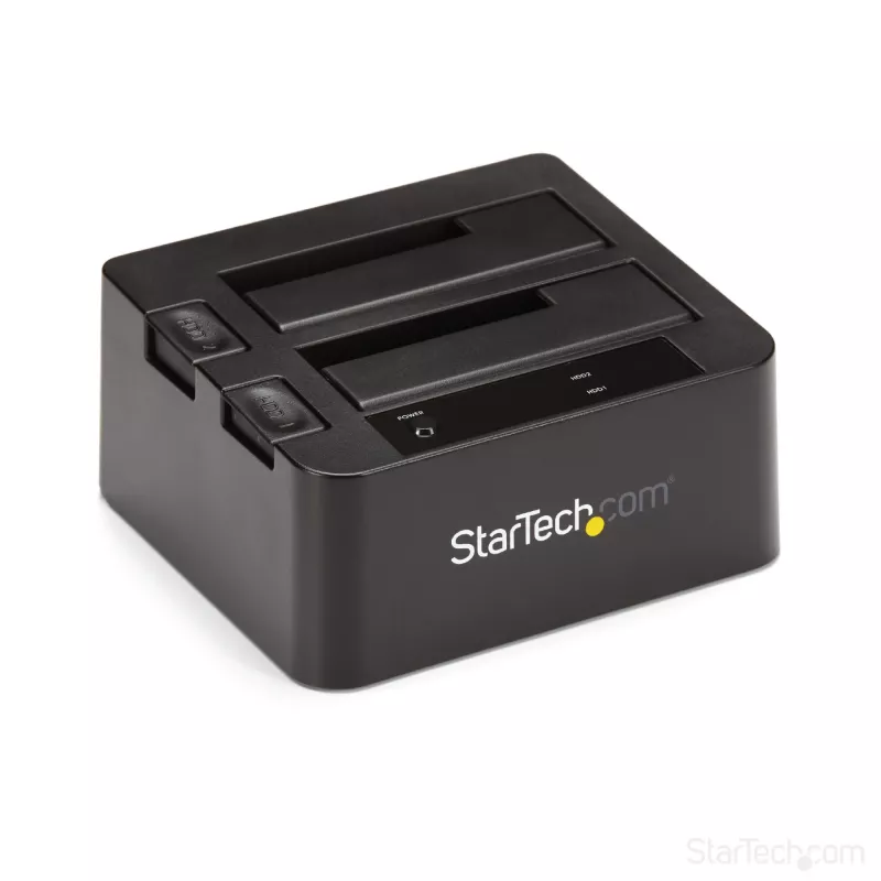 StarTech.com kahe pesaga USB 3.2 Gen 2 SATA-kõvaketta dokkimisjaam, USB 10Gbps kõvakettadokk, väline 2,5/3,5-tolline SATA I/II/III SSD/HDD dokkimisjaam, kuumvahetusega kõvakettapesa, pealtlaaditav