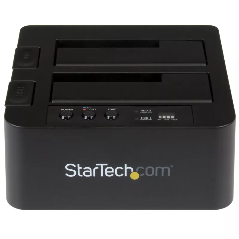 StarTech.com eraldiseisev kõvaketta duplikaator, kahe pesaga HDD/SSD kloonija/koopiamasin, USB 3.1 (10 Gbps) SATA III HDD/SSD dokkimisjaam, kõvaketta duplikaatordokk, kõvaketta kloonija