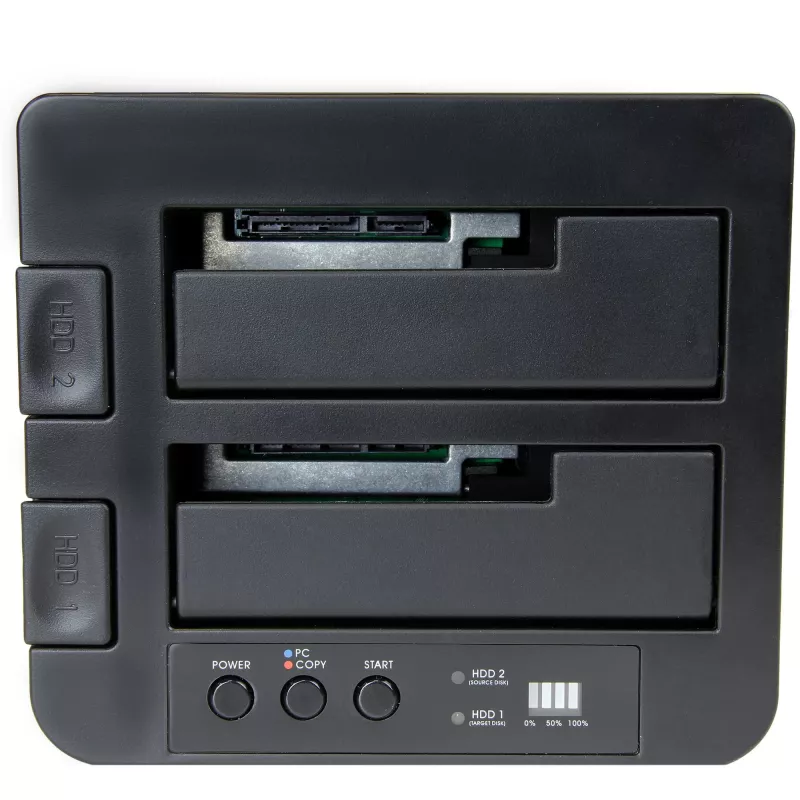 StarTech.com eraldiseisev kõvaketta duplikaator, kahe pesaga HDD/SSD kloonija/koopiamasin, USB 3.1 (10 Gbps) SATA III HDD/SSD dokkimisjaam, kõvaketta duplikaatordokk, kõvaketta kloonija