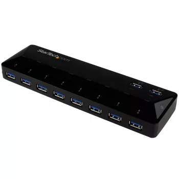 StarTech.com 10-pordiline USB 3.0 jaotur laadimis- ja sünkroonimisportidega – 2 x 1,5 A porti