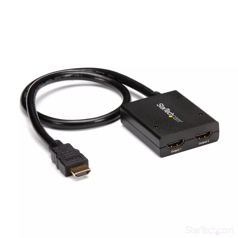 StarTech.com 4K HDMI 2-pordiline videopistik – 1x2 HDMI jaotur – toide USB või toiteadapteri kaudu – 4K 30 Hz