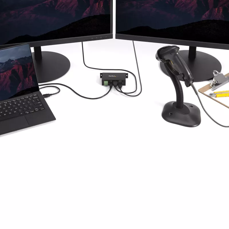 StarTech.com 4-pordiline USB 2.0 jaotur – metallist tööstuslik USB-A jaotur – DIN-liistule, seinale või lauale kinnitatav USB-andmejaotur – TAA-le vastav USB-laiendusjaotur