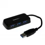 StarTech.com Portatiivne 4-pordiline SuperSpeed Mini USB 3.0 jaotur – Must~Portatiivne 4-pordiline SuperSpeed Mini USB 3.0 jaotur – 5 Gbit/s – Must