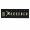 StarTech.com 7-pordiline USB 2.0 jaotur - tööstuslik metallist USB-A jaotur ESD-kaitse ja 350 W liigpingekaitsega - DIN-siini, seina- või lauakinnitus - TAA vastav USB laiendusjaotur