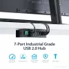 StarTech.com 7-pordiline USB 2.0 jaotur - tööstuslik metallist USB-A jaotur ESD-kaitse ja 350 W liigpingekaitsega - DIN-siini, seina- või lauakinnitus - TAA vastav USB laiendusjaotur