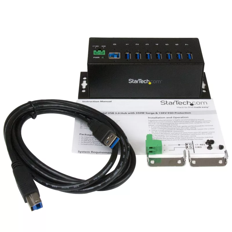 StarTech.com 7-pordiline tööstuslik USB 3.0 jaotur ESD-kaitsega