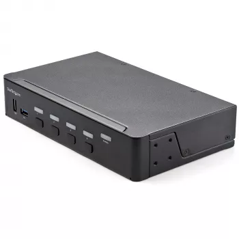 StarTech.com 4 pordiga HDMI KVM-lüliti – ühe monitori 4K 60Hz Ultra HD HDR – lauaarvuti HDMI 2.0 KVM-lüliti 2 pordiga USB 3.0 jaoturi (5 Gbit/s) ja 4x USB 2.0 HID, heliga – kiirklahvidega lülitamine – TAA
