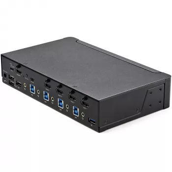 StarTech.com 4 pordiga HDMI KVM-lüliti – ühe monitori 4K 60Hz Ultra HD HDR – lauaarvuti HDMI 2.0 KVM-lüliti 2 pordiga USB 3.0 jaoturi (5 Gbit/s) ja 4x USB 2.0 HID, heliga – kiirklahvidega lülitamine – TAA