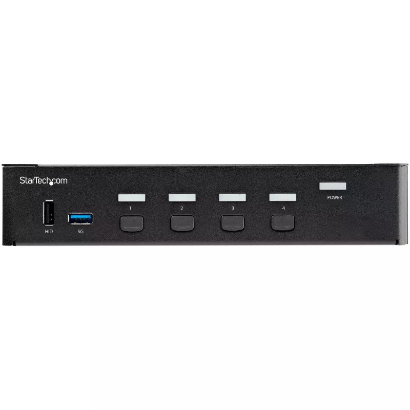 StarTech.com 4 pordiga HDMI KVM-lüliti – ühe monitori 4K 60Hz Ultra HD HDR – lauaarvuti HDMI 2.0 KVM-lüliti 2 pordiga USB 3.0 jaoturi (5 Gbit/s) ja 4x USB 2.0 HID, heliga – kiirklahvidega lülitamine – TAA