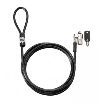HP Keyed kaabel Lock 10 mm, 1,83 m, ümarvõti, tsingitud teras, must