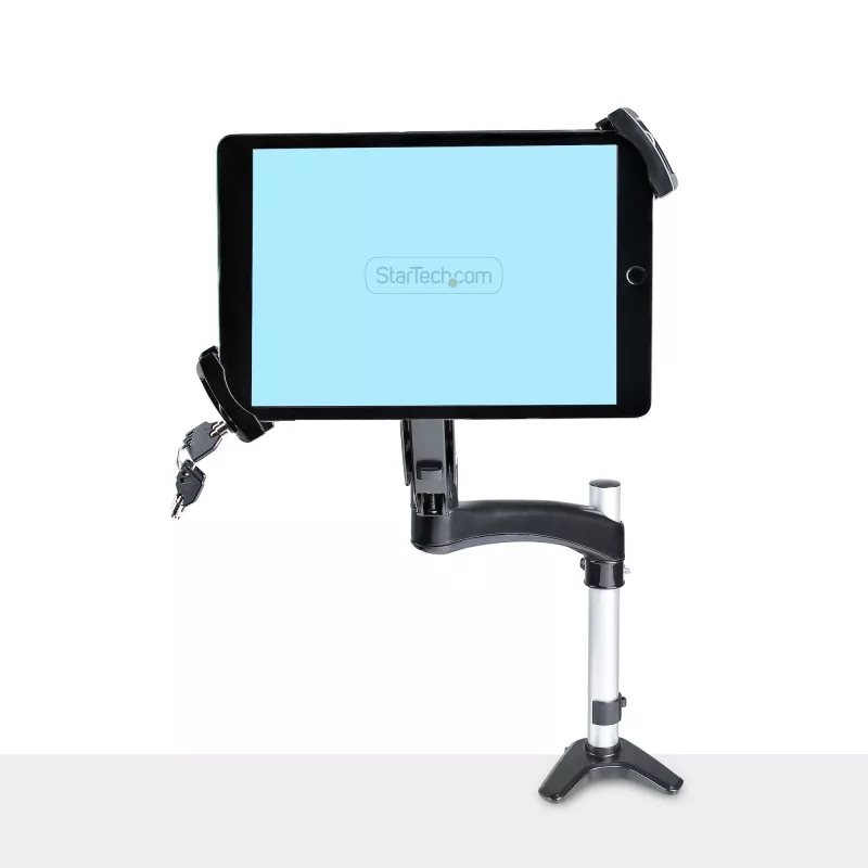 StarTech.com VESA kinnitusadapter tahvelarvutitele 7,9–12,5 tolli – kuni 2 kg (4,4 naela) – 75x75/100x100 VESA mustrid – universaalne varguskindel tahvelarvuti VESA kinnitusklamber – turvaline tahvelarvuti kinnitus – must