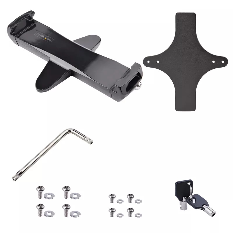 StarTech.com VESA kinnitusadapter tahvelarvutitele 7,9–12,5 tolli – kuni 2 kg (4,4 naela) – 75x75/100x100 VESA mustrid – universaalne varguskindel tahvelarvuti VESA kinnitusklamber – turvaline tahvelarvuti kinnitus – must