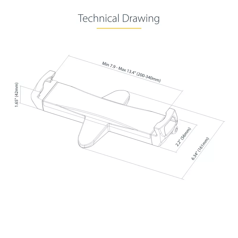 StarTech.com VESA kinnitusadapter tahvelarvutitele 7,9–12,5 tolli – kuni 2 kg (4,4 naela) – 75x75/100x100 VESA mustrid – universaalne varguskindel tahvelarvuti VESA kinnitusklamber – turvaline tahvelarvuti kinnitus – must