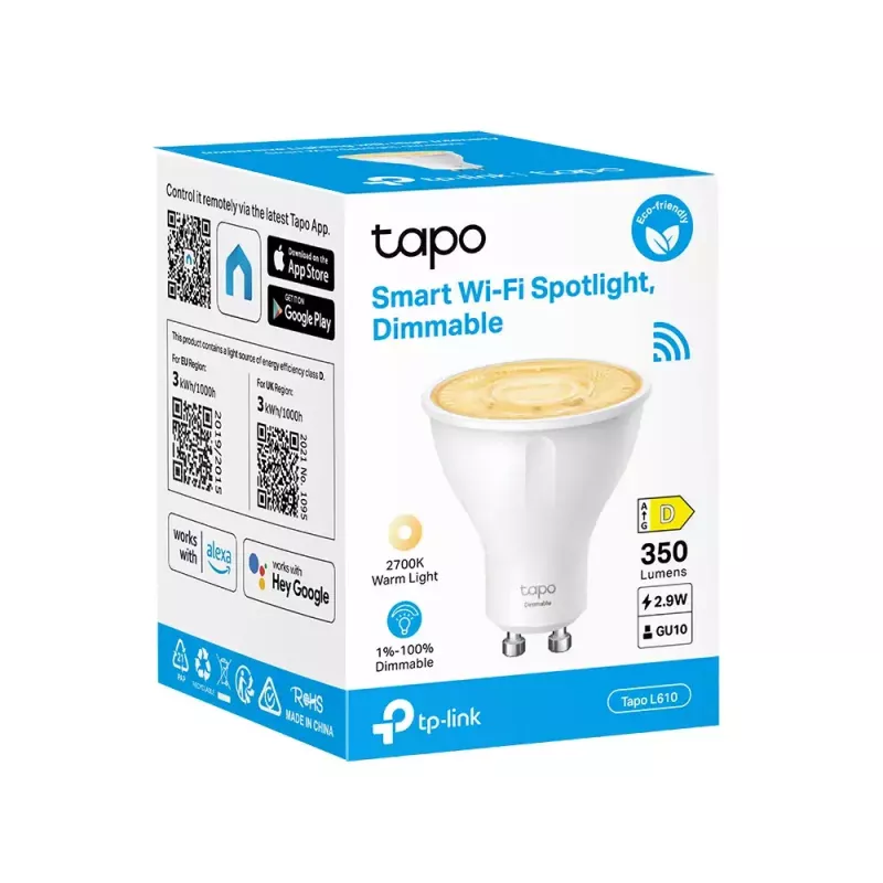TP-Link Tapo L610 Wi-Fi nutipirn, valge, hämardatav