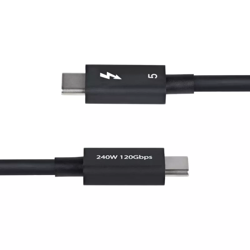 StarTech.com 3ft (1m) Thunderbolt 5 kaabel, 80 Gbps/kuni 120 Gbps, 240 W PD, 8K 60 Hz, sertifitseeritud Thunderbolt-kaabel – ühildub Thunderbolt 4/USB4/USB-C-ga