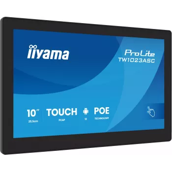 iiyama TW1023ASC-B3P Signage-ekraan kioskikujundus 25.6 cm (10.1 tolli) Wi-Fi 385 cd/m² WXGA Must Puuteekraan Sisseehitatud protsessor Android 24/7
