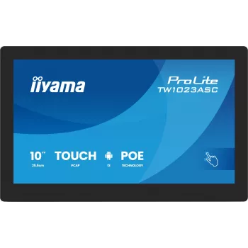 iiyama TW1023ASC-B3P Signage-ekraan kioskikujundus 25.6 cm (10.1 tolli) Wi-Fi 385 cd/m² WXGA Must Puuteekraan Sisseehitatud protsessor Android 24/7
