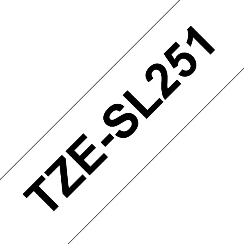 Brother TZESL251 silditrükiklind Must valgel taustal