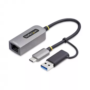 StarTech.com 2.5GbE USB-C–Etherneti adapter USB-A-muunduriga, NBASE-T NIC, USB 3.0 USB-C 2.5/1G mitme kiirusega võrk, Thunderbolti ühilduv, Windows ja Mac