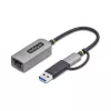 StarTech.com 2.5GbE USB-C–Etherneti adapter USB-A-muunduriga, NBASE-T NIC, USB 3.0 USB-C 2.5/1G mitme kiirusega võrk, Thunderbolti ühilduv, Windows ja Mac