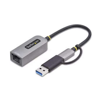 StarTech.com 2.5GbE USB-C–Etherneti adapter USB-A-muunduriga, NBASE-T NIC, USB 3.0 USB-C 2.5/1G mitme kiirusega võrk, Thunderbolti ühilduv, Windows ja Mac