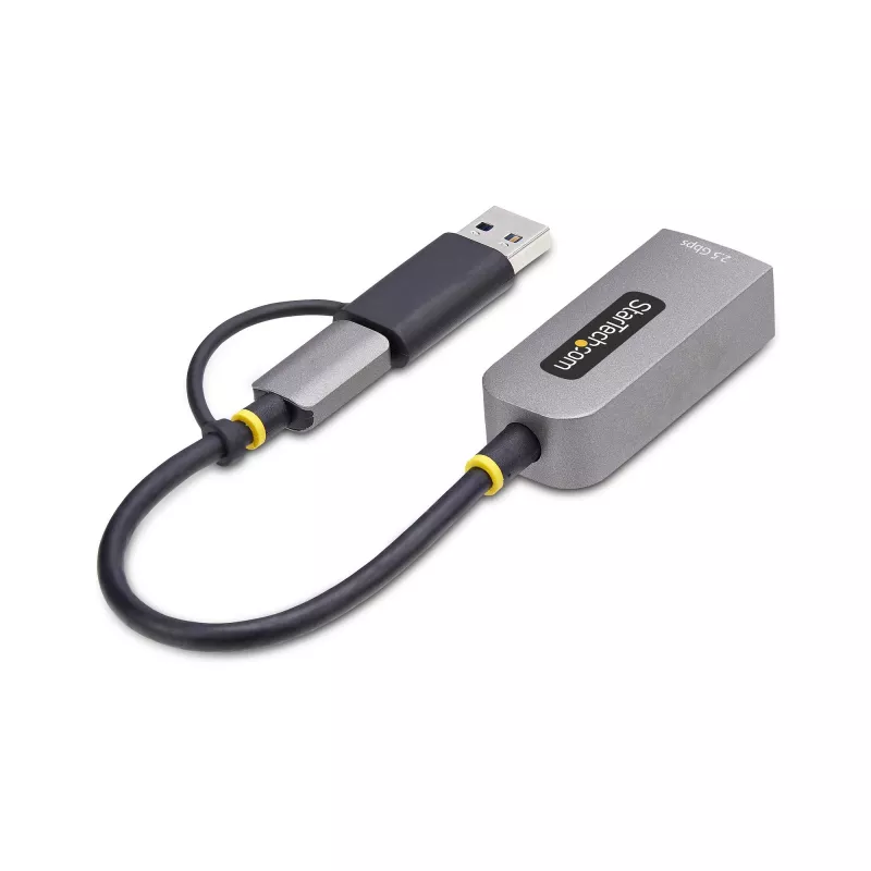 StarTech.com 2.5GbE USB-C–Etherneti adapter USB-A-muunduriga, NBASE-T NIC, USB 3.0 USB-C 2.5/1G mitme kiirusega võrk, Thunderbolti ühilduv, Windows ja Mac