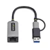 StarTech.com 2.5GbE USB-C–Etherneti adapter USB-A-muunduriga, NBASE-T NIC, USB 3.0 USB-C 2.5/1G mitme kiirusega võrk, Thunderbolti ühilduv, Windows ja Mac