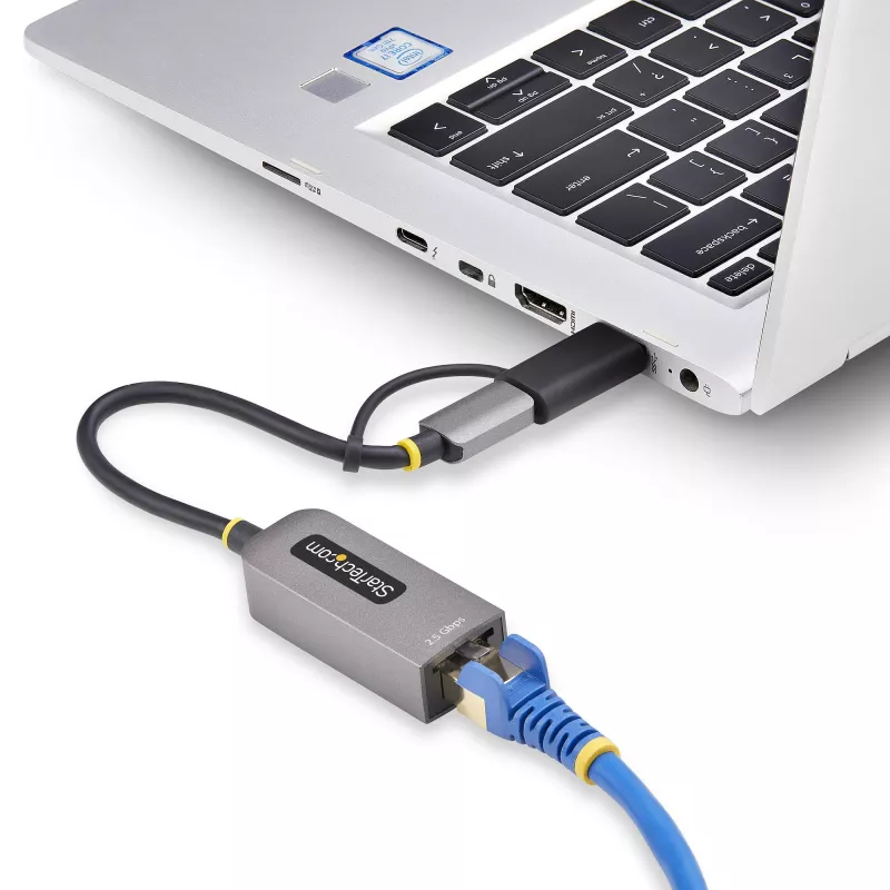 StarTech.com 2.5GbE USB-C–Etherneti adapter USB-A-muunduriga, NBASE-T NIC, USB 3.0 USB-C 2.5/1G mitme kiirusega võrk, Thunderbolti ühilduv, Windows ja Mac