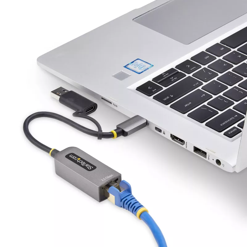StarTech.com 2.5GbE USB-C–Etherneti adapter USB-A-muunduriga, NBASE-T NIC, USB 3.0 USB-C 2.5/1G mitme kiirusega võrk, Thunderbolti ühilduv, Windows ja Mac