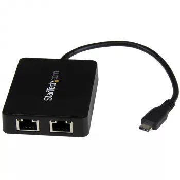 StarTech.com USB-C – kahe Gigabit Etherneti ja USB (tüüp-A) pordiga adapter