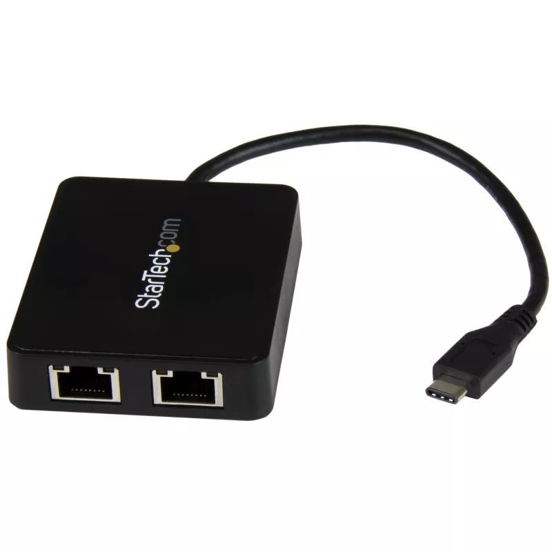 StarTech.com USB-C – kahe Gigabit Etherneti ja USB (tüüp-A) pordiga adapter