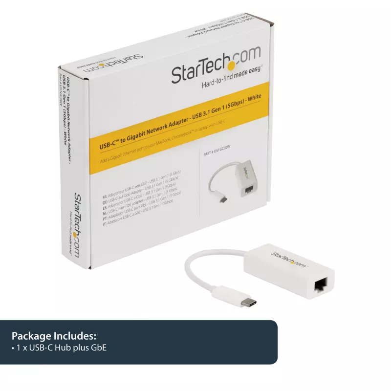 StarTech.com USB-C–Gigabit-võrguadapter – valge
