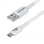 StarTech.com 2 m USB-A – USB-C laadimiskaabel, laadimine ja sünkroonimine, 3 A, USB 2.0, TPE-kate – valge USB-laadimisjuhe
