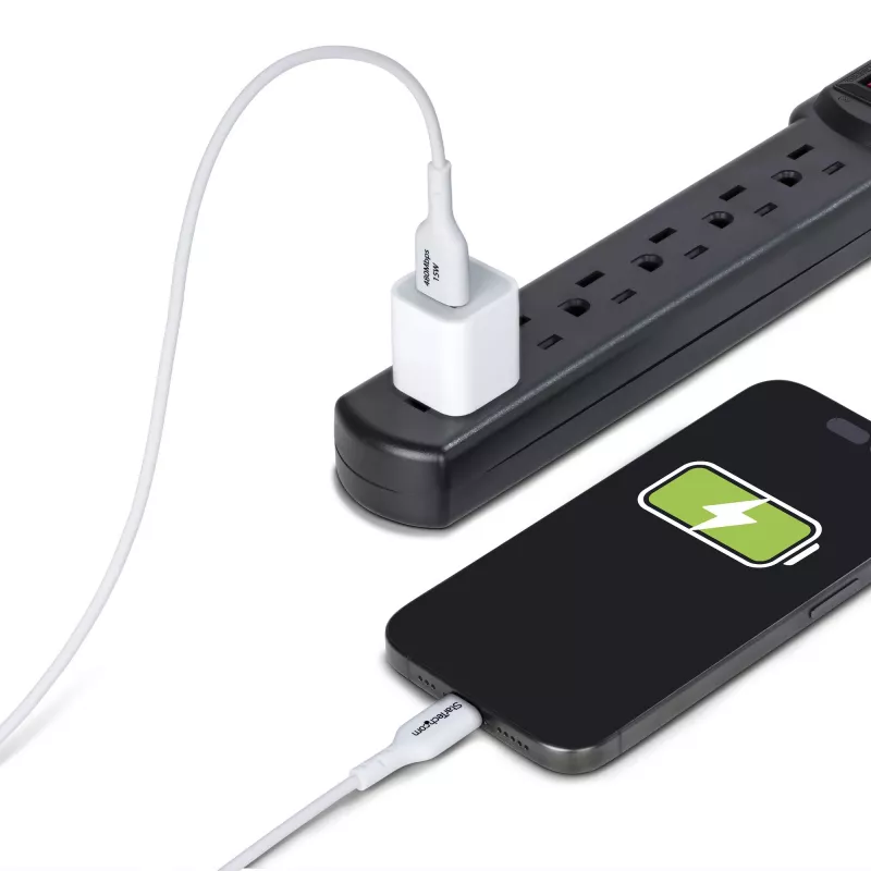 StarTech.com 2 m USB-A – USB-C laadimiskaabel, laadimine ja sünkroonimine, 3 A, USB 2.0, TPE-kate – valge USB-laadimisjuhe