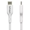 StarTech.com 2m (6.6 ft) valge USB-C laadimiskaabel, USB C kaabel, USB 2.0 USB-C sülearvuti laadimisjuhe, 60W 3A Power Delivery, TPE mantel, USB-C andmeedastuskaabel, M/M