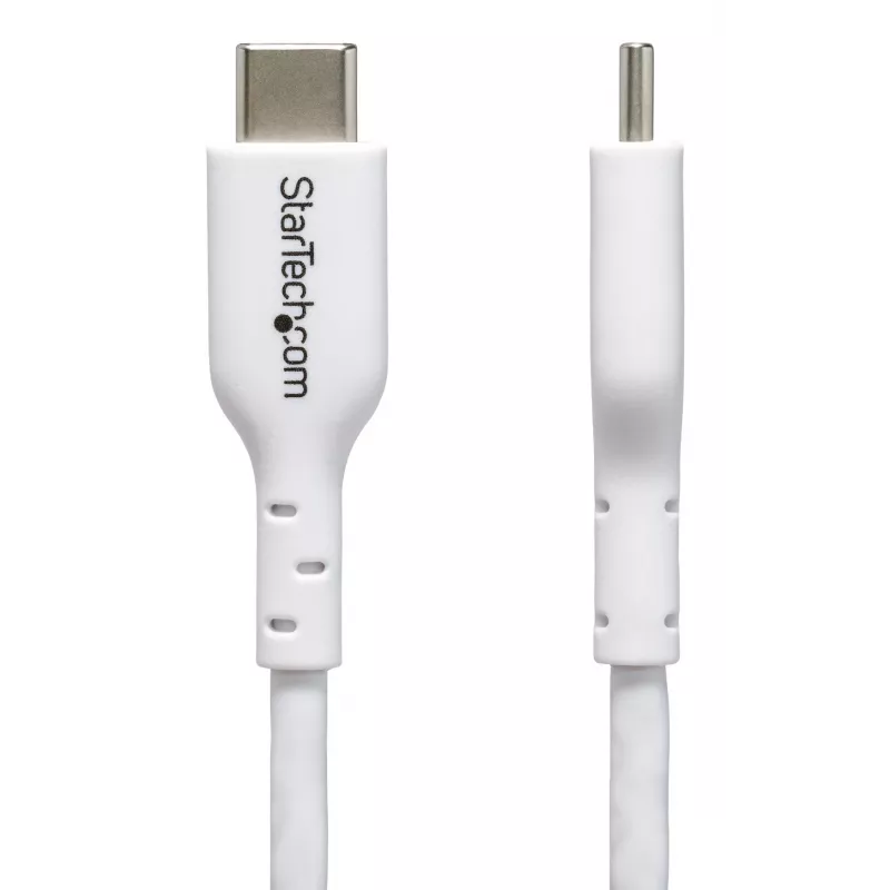 StarTech.com 2m (6.6 ft) valge USB-C laadimiskaabel, USB C kaabel, USB 2.0 USB-C sülearvuti laadimisjuhe, 60W 3A Power Delivery, TPE mantel, USB-C andmeedastuskaabel, M/M