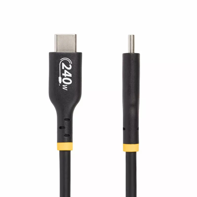 StarTech.com 2 m USB-C laadimiskaabel, USB-IF sertifitseeritud USB-C kaabel, 240 W PD EPR, USB 2.0 USB-C sülearvuti laadimisjuhe, USB-C andmeedastuskaabel, TPE mantel, M/M