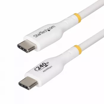 StarTech.com 2 m valge USB-C laadimiskaabel, USB-IF sertifitseeritud USB C kaabel, 240 W PD EPR, USB 2.0 USB-C sülearvuti laadimisjuhe, USB-C andmeedastuskaabel, TPE ümbris