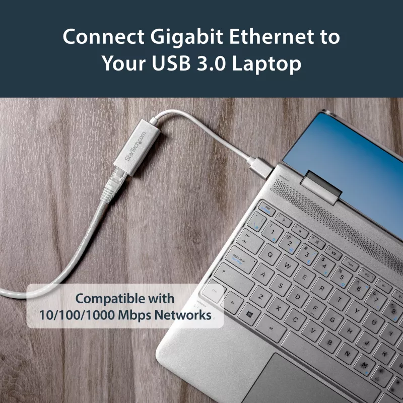 StarTech.com USB 3.0 gigabitine võrguadapter - hõbedane, juhtmega, USB, Ethernet, 2000 Mbit/s, hõbedane