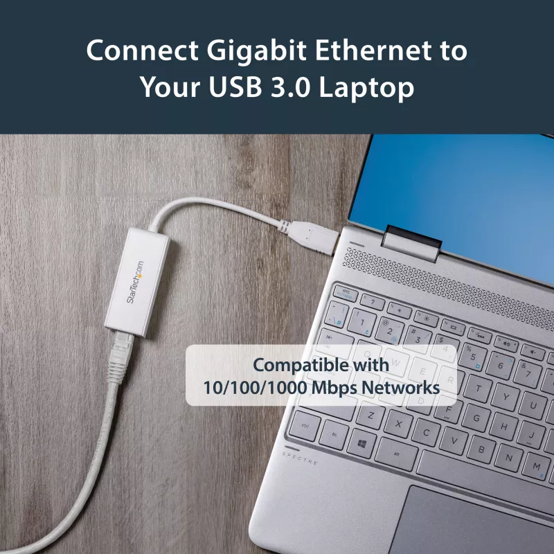 StarTech.com USB 3.0 Gigabit Ethernet võrguadapter, 10/100/1000 Mbit/s, USB-RJ45, USB 3.0 LAN-adapter, USB 3.0 Etherneti adapter (GbE), TAA nõuetele vastav