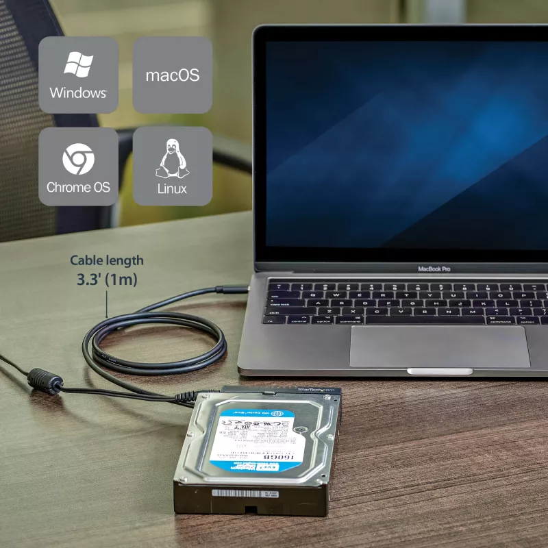 StarTech.com USB 3.1 (10Gbps) adapterkaabel 2,5”/3,5” SATA-draividele – USB-C