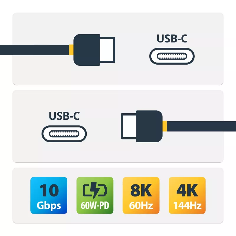 StarTech.com USB-C-kaabel – M/M – 1 m (3 jalga) – USB 3.1 (10 Gbit/s) – USB-IF sertifitseeritud