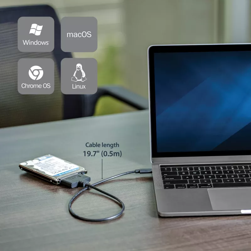 StarTech.com USB 3.1 (10Gbps) adapterkaabel 2,5” SATA-ketastele – USB-C