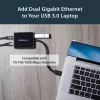 StarTech.com USB 3.0 kahe pordiga gigabitise Etherneti adapter võrgukaart USB-pordiga