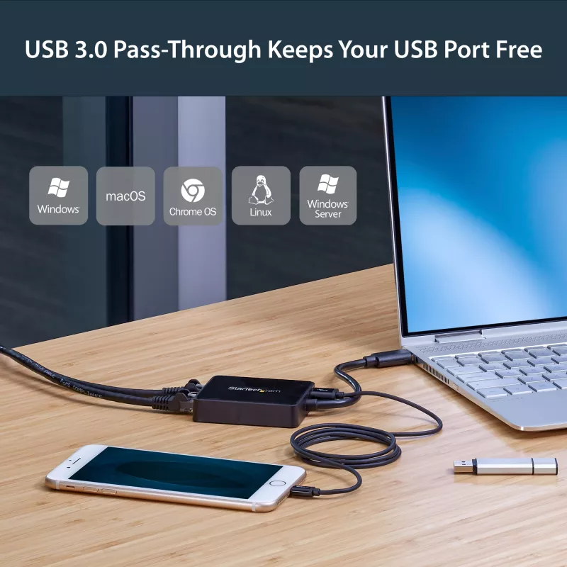 StarTech.com USB 3.0 kahe pordiga gigabitise Etherneti adapter võrgukaart USB-pordiga