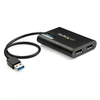 StarTech.com USB 3.0 – kahe DisplayPorti adapter – 4K 60 Hz, 3.2 Gen 1 (3.1 Gen 1), USB Type-A, DisplayPort väljund, 4096 x 2160 pikslit