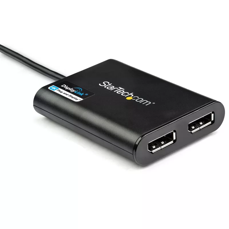 StarTech.com USB 3.0 – kahe DisplayPorti adapter – 4K 60 Hz, 3.2 Gen 1 (3.1 Gen 1), USB Type-A, DisplayPort väljund, 4096 x 2160 pikslit