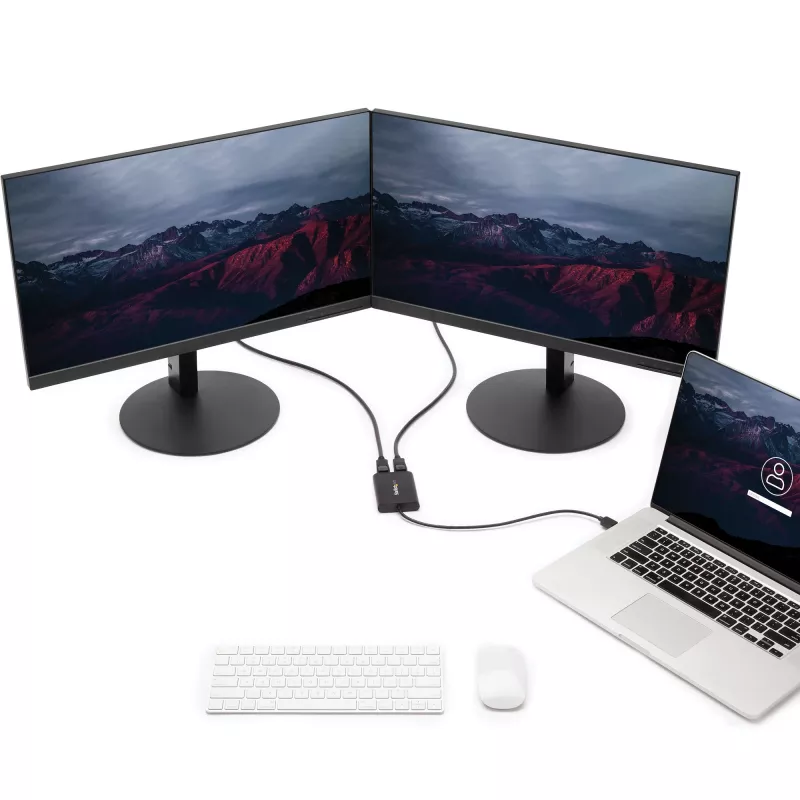 StarTech.com USB 3.0 – kahe DisplayPorti adapter – 4K 60 Hz, 3.2 Gen 1 (3.1 Gen 1), USB Type-A, DisplayPort väljund, 4096 x 2160 pikslit