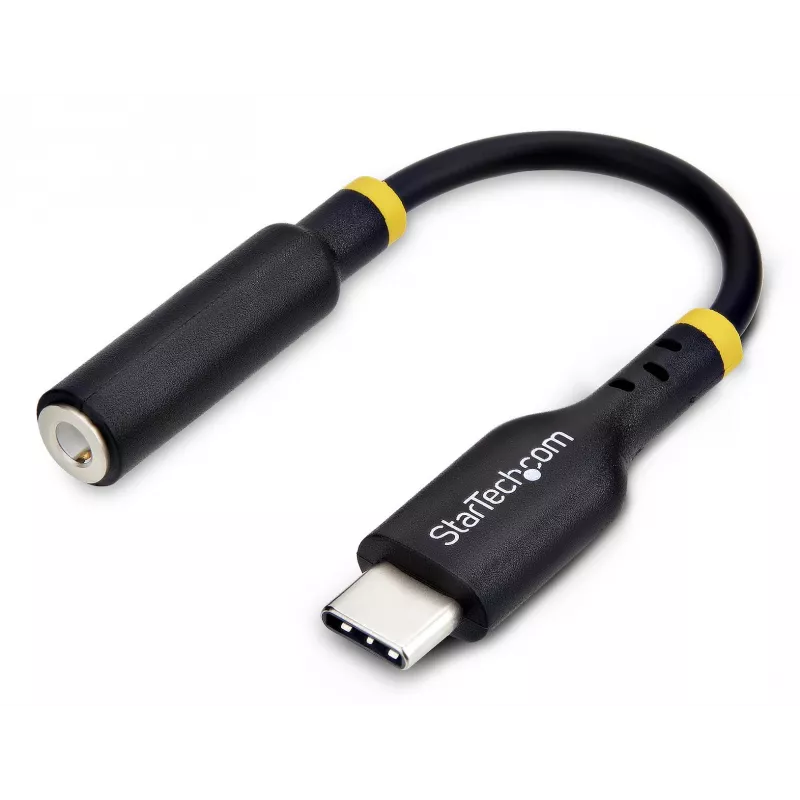 StarTech.com 12,7 cm USB-C–3,5 mm TRRS-peakomplekti/kõrvaklappide pesa heliadapter, USB-C-tüüpi abidongel, 32-bitine DAC, toetab USB-C/Thunderbolti, sülearvuti/telefon/tahvelarvuti