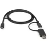 StarTech.com 3 jala (1 m) USB-C kaabel koos USB-A adapteri dongliga – hübriidne 2-ühes USB-C-kaabel USB-A-ga – USB-C kuni USB-C (10 Gbps/100 W PD), USB-A kuni USB-C (5 Gbps) – ideaalne hübriiddokkimisjaama jaoks